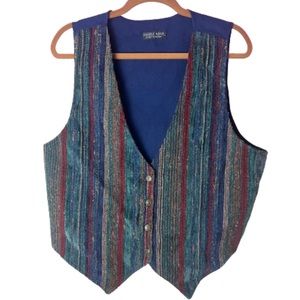 Vintage boho Saddle River woven textured vest XL (RARE- only 1 available online)